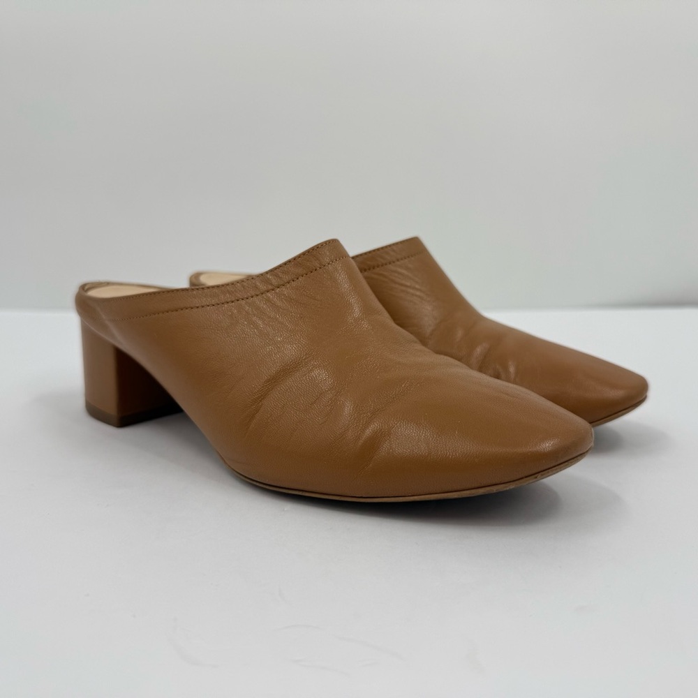 Everlane Day Heel Mules in a Tan Leather Size 5